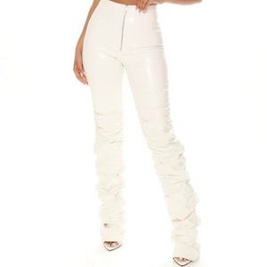 Fashion Nova stacked leather pant